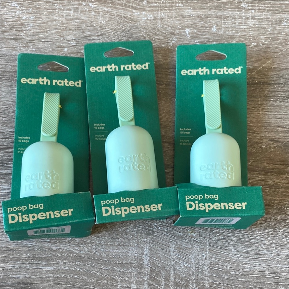 Earth Rated Mint Poop Bag Dispenser Set of 3